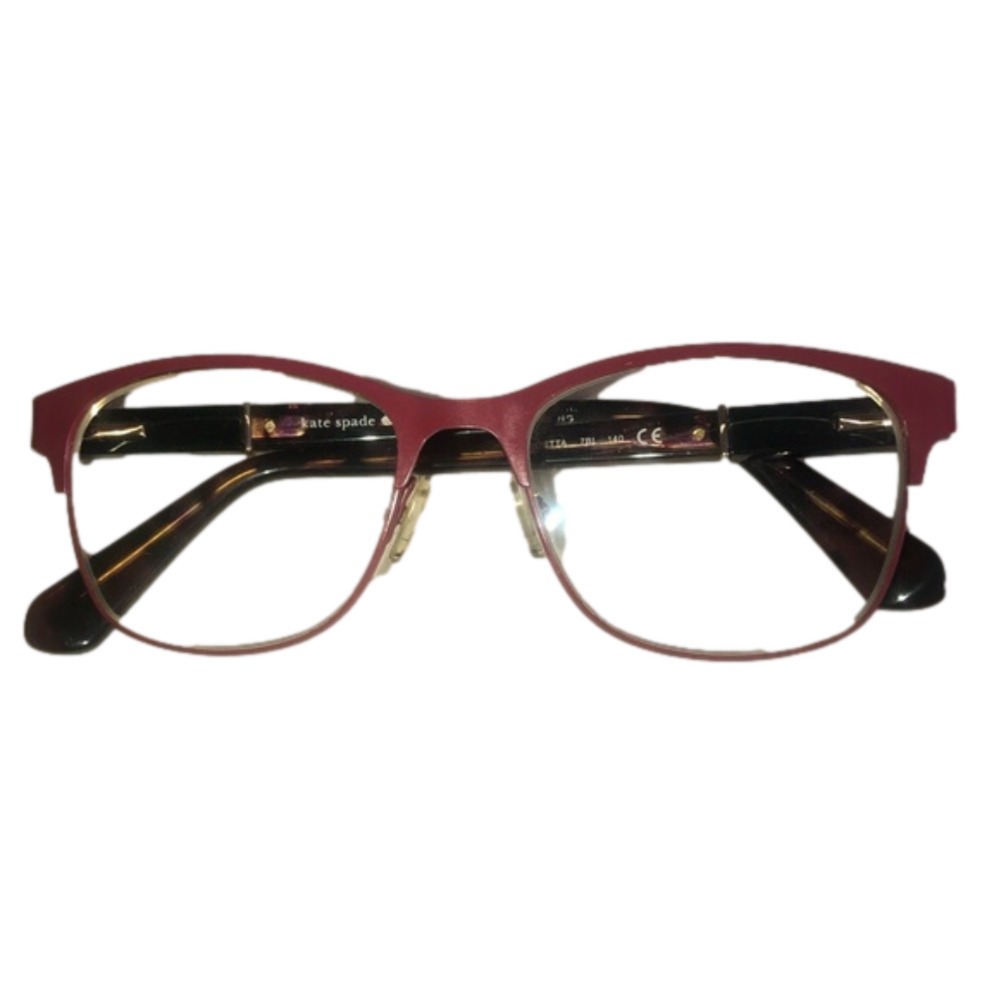 KATE Spade Bendetta Red & Black Metal Eyeglasses Frames 51 16 7 4